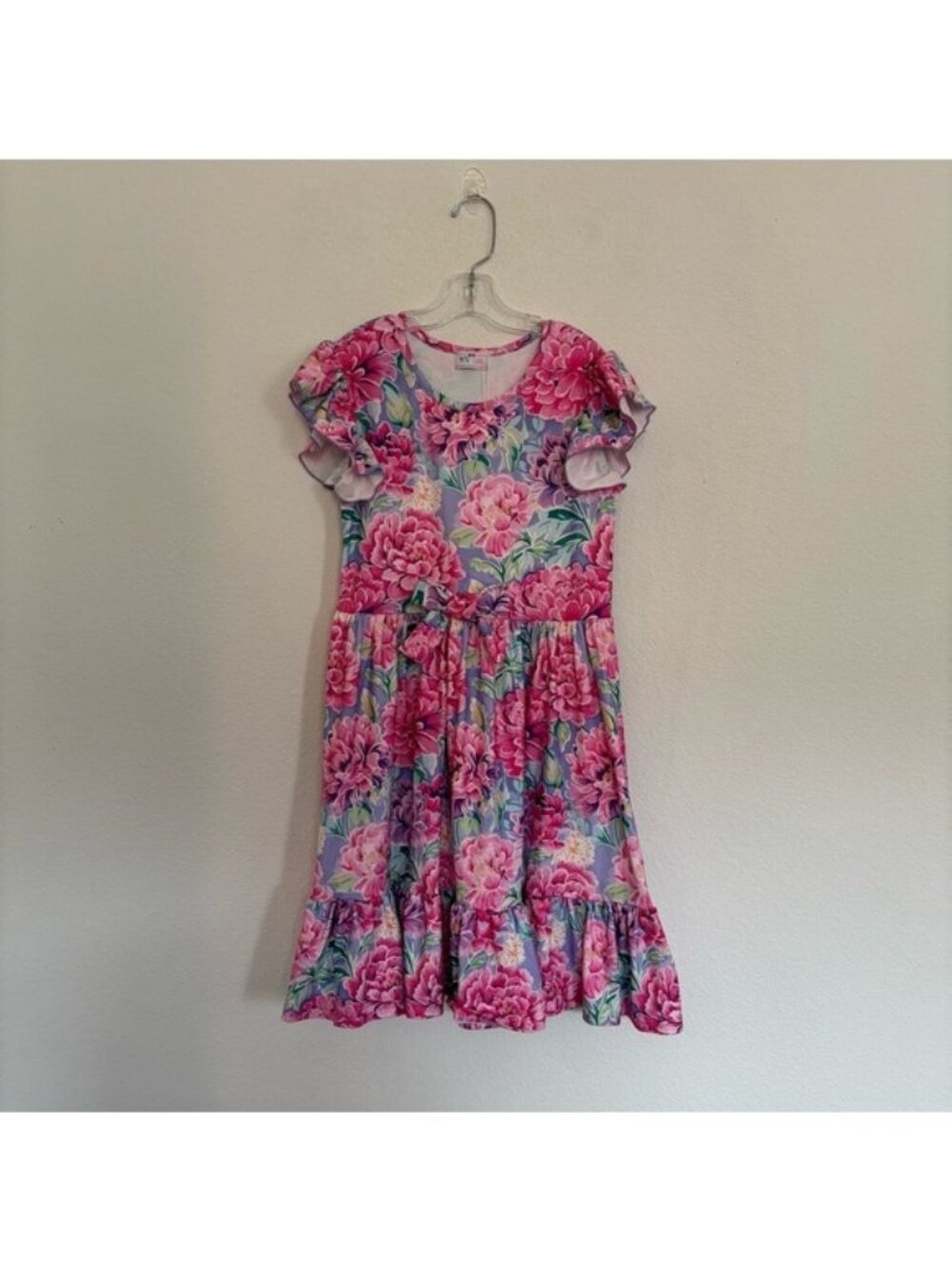 Pete + Lucy Kids Girls Floral Dress Ruffle Bow Size 10/12 NWT